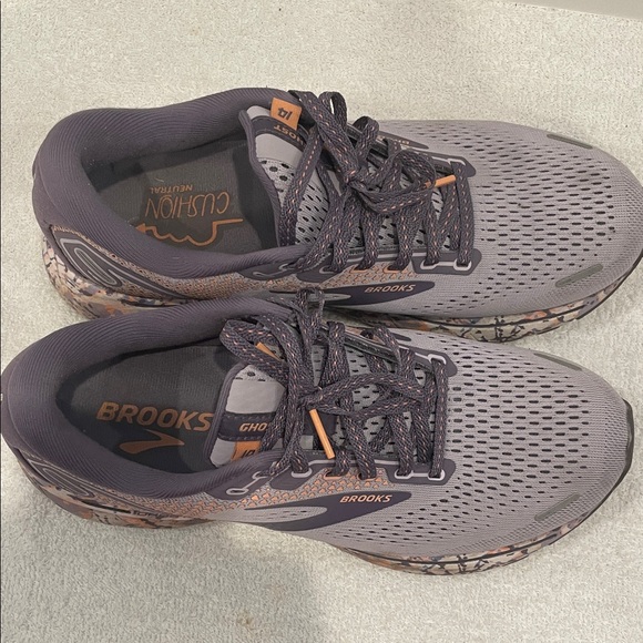 Brooks Ghost 14 Running Shoes Purple and Peach accents in color. - Picture 3 of 7